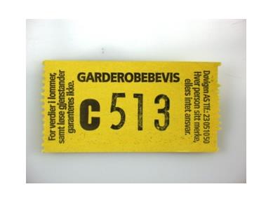 4003100   Garderobebilletter n&#248;ytrale (5000) 175 x 30 mm med nummer og std trykk